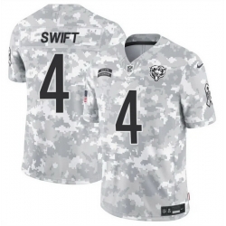 Men Chicago Bears 4 D 27Andre Swift 2024 F U S E Arctic Camo Salute To Service Limited Stitched Football Jersey