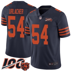 Men Chicago Bears 54 Brian Urlacher Limited Navy Blue Rush Vapor Untouchable 100th Season Football Jersey