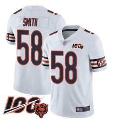 Men Chicago Bears 58 Roquan Smith White Vapor Untouchable Limited Player 100th Season Football Jersey