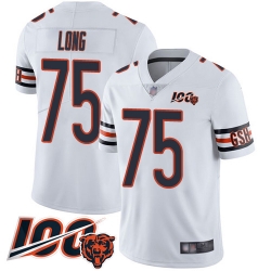 Men Chicago Bears 75 Kyle Long White Vapor Untouchable Limited Player 100th Season Football Jersey