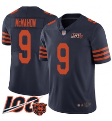 Men Chicago Bears 9 Jim McMahon Limited Navy Blue Rush Vapor Untouchable 100th Season Football Jersey