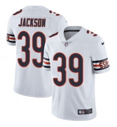 Men Nike Bears #39 Eddie Jackson White Stitched NFL Vapor Untouchable Limited Jersey