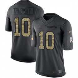 Mens Nike Chicago Bears 10 Mitchell Trubisky Limited Black 2016 Salute to Service NFL Jersey