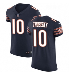 Mens Nike Chicago Bears 10 Mitchell Trubisky Navy Blue Team Color Vapor Untouchable Elite Player NFL Jersey