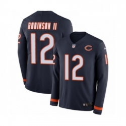 Mens Nike Chicago Bears 12 Allen Robinson Limited Navy Blue Therma Long Sleeve NFL Jersey