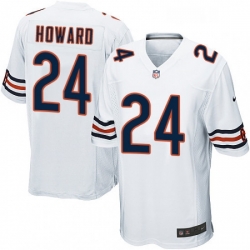 Mens Nike Chicago Bears 24 Jordan Howard Game White NFL Jersey