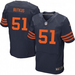 Mens Nike Chicago Bears 51 Dick Butkus Elite Navy Blue Alternate NFL Jersey