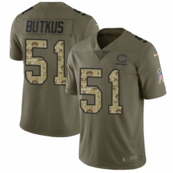 Mens Nike Chicago Bears 51 Dick Butkus Limited OliveCamo Salute to Service NFL Jersey