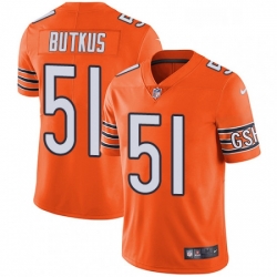 Mens Nike Chicago Bears 51 Dick Butkus Limited Orange Rush Vapor Untouchable NFL Jersey