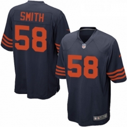 Mens Nike Chicago Bears 58 Roquan Smith Game Navy Blue Alternate NFL Jersey