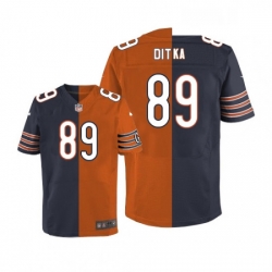 Mens Nike Chicago Bears 89 Mike Ditka Elite NavyOrange Split Fashion NFL Jersey