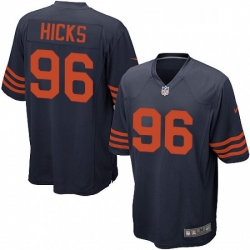 Mens Nike Chicago Bears 96 Akiem Hicks Game Navy Blue Alternate NFL Jersey