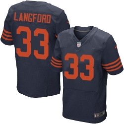 Nike Bears #33 Jeremy Langford Navy Blue 1940s Throwback Mens Stitched NFL Elite Jersey