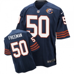 Nike Bears #50 Jerrell Freeman Navy Blue Throwback Mens Stitched NFL Elite Jersey