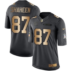 Nike Bears #87 Adam Shaheen Black Mens Stitched NFL Limited Gold Salute To Service Jersey