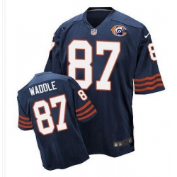 Nike Bears #87 Tom Waddle Navy Blue Throwback Mens Stitched NFL Elite Jersey