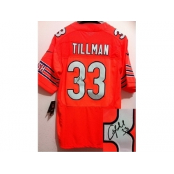 Nike Chicago Bears 33 Charles Tillman Orange Elite Signed NFL Jersey