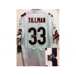 Nike Chicago Bears 33 Charles Tillman White Elite Signed NFL Jersey