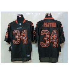 Nike Chicago Bears 34 Walter Payton Black Elite Lights Out fashion Nunber NFL Jersey