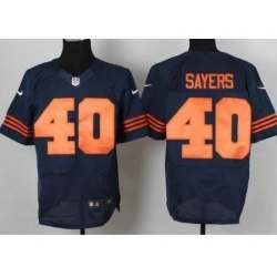 Nike Chicago Bears 40 Gale Sayers Blue Elite Orange Number NFL Jersey