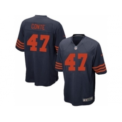 Nike Chicago Bears 47 Chris Conte Blue Game Orange Number NFL Jersey