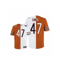 Nike Chicago Bears 47 Chris Conte White-Orange Elite split NFL Jersey