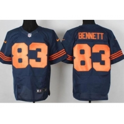 Nike Chicago Bears 83 Martellus Bennett Blue Elite Orange Number NFL Jersey