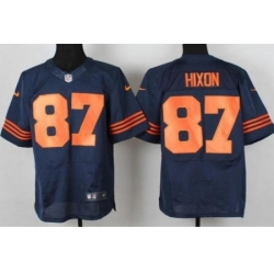 Nike Chicago Bears 87 Domenik Hixon Blue Elite Orange Number NFL Jersey