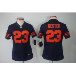 Nike Women Chicago Bears #23 Devin Hester Blue Color[Women Limited Jerseys]Orange Number