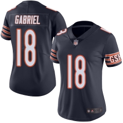 Women Bears 18 Taylor Gabriel Navy Blue Team Color Stitched Football Vapor Untouchable Limited Jersey