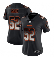 Women Bears 52 Khalil Mack Black Stitched Football Vapor Untouchable Limited Smoke Fashion Jersey