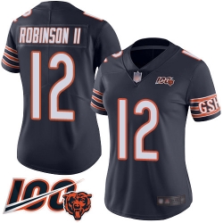 Women Chicago Bears 12 Allen Robinson Navy Blue Team Color 100th Season Limited Football Jersey