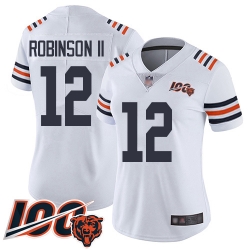 Women Chicago Bears 12 Allen Robinson White 100th Season Limited Football Jersey