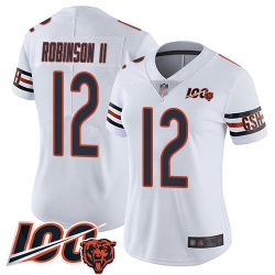 Women Chicago Bears 12 Allen Robinson White Vapor Untouchable Limited Player 100th Season Football Jersey