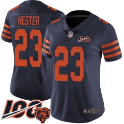 Women Chicago Bears 23 Devin Hester Limited Navy Blue Rush Vapor Untouchable 100th Season Football Jersey