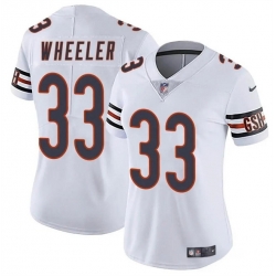 Women Chicago Bears 33 Ian Wheeler White 2024 Vapor Stitched Jersey 28Run Small 29