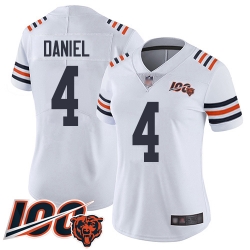 Women Chicago Bears 4 Chase Daniel White 100th Season Limited Football Jersey