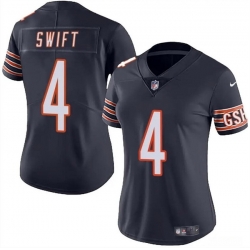 Women Chicago Bears 4 D'Andre Swift Navy 2024 Vapor Stitched Jersey