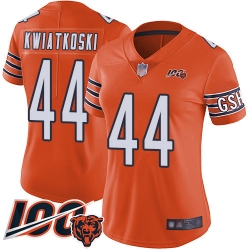 Women Chicago Bears 44 Nick Kwiatkoski Orange Alternate 100th Season Limited Football Jersey