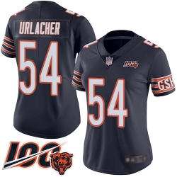 Women Chicago Bears 54 Brian Urlacher Navy Blue Team Color 100th Season Limited Football Jersey