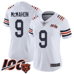 Women Chicago Bears 9 Jim McMahon White 100th Season Limited Football Jersey