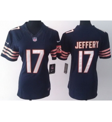 Women Nike Chicago Bears 17 Alshon Jeffery Blue LIMITED Jerseys