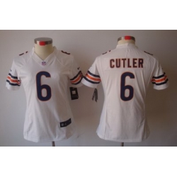 Women Nike Chicago Bears 6 Cutler White[Women's NIKE LIMITED Jersey]