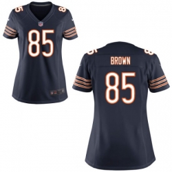 Women's NIKE Chicago Bears #85 DANIEL BROWN GAME NAVY BLUE JERSEY