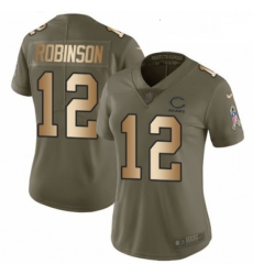 Womens Nike Chicago Bears 12 Allen Robinson Limited OliveGold 2017 Salute to Service NFL Jersey