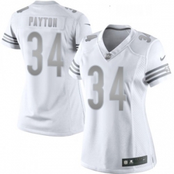 Womens Nike Chicago Bears 34 Walter Payton Limited White Platinum NFL Jersey