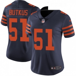 Womens Nike Chicago Bears 51 Dick Butkus Navy Blue Alternate Vapor Untouchable Limited Player NFL Jersey