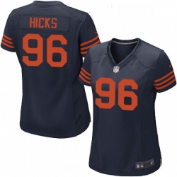 Womens Nike Chicago Bears 96 Akiem Hicks Game Navy Blue Alternate NFL Jersey