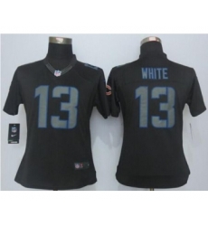 nike women nfl jerseys chicago bears 13 white black[nike impact limited][white]