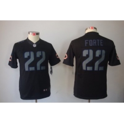 Nike Youth Chicago Bears #22 Matt Forte Black Jerseys(Impact Limited)